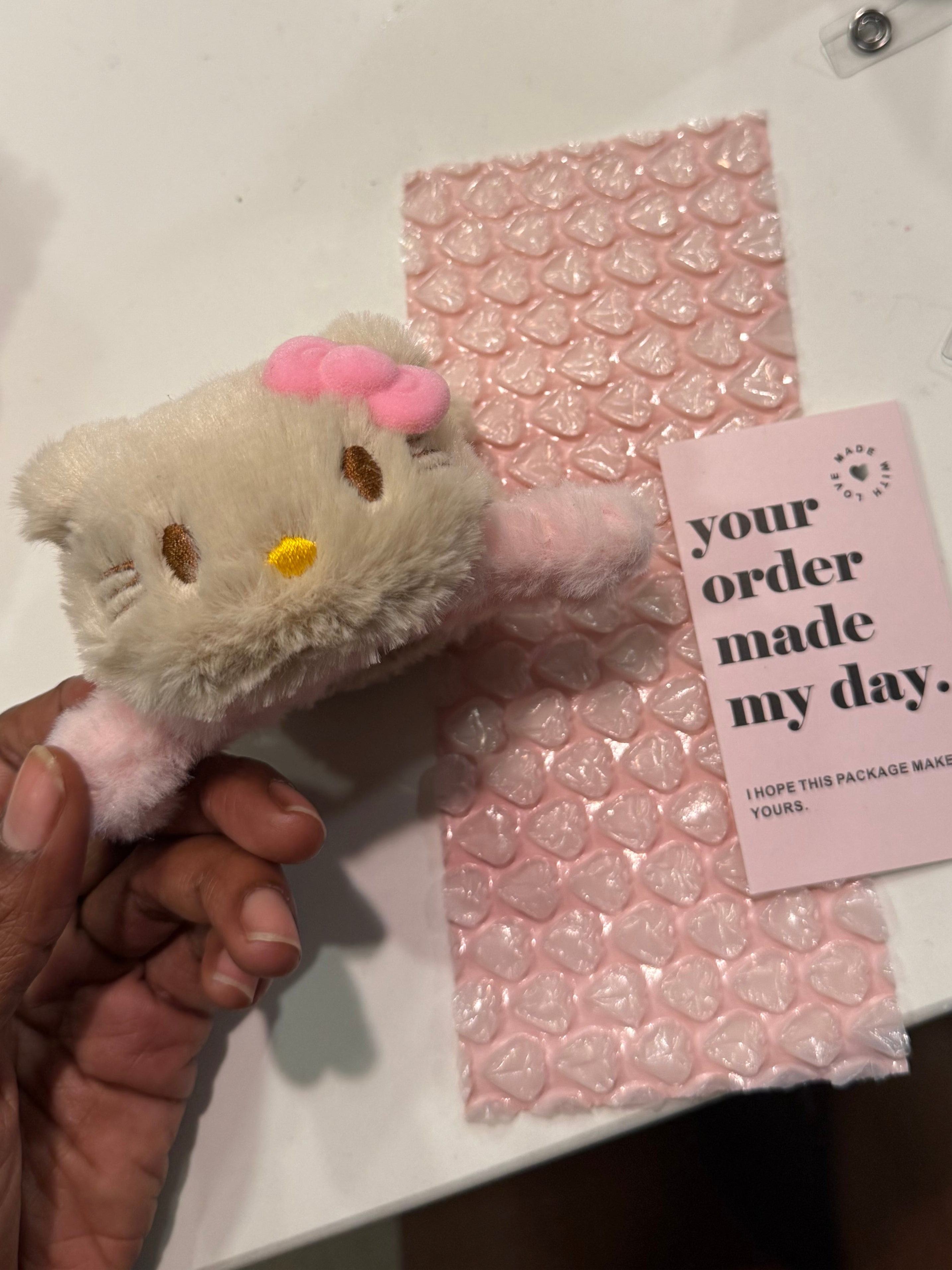 Hello Kitty Furrr Hair Clip- Pink Kitty